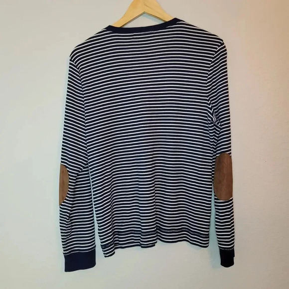 Lauren Ralph Lauren Women's Tees Long Sleeves XL Blue Cotton Striped Equestrian - Picture 2 of 10
